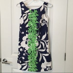 NWOT Lilly Pulitzer Delia Navy & Lime Dress Size 0